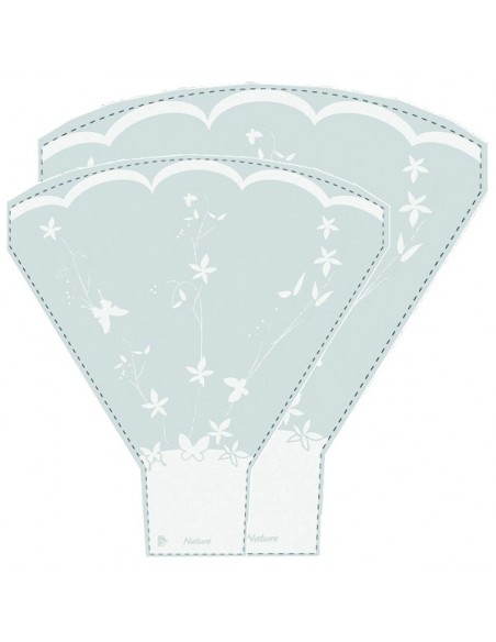 PAQUETE 50 BOLSAS CELOFAN DECORADO BOUQUET "MELODI 1"(40 MICRAS) 52 x 35 x 10 cm. TRANSP/BLANCO