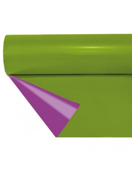 POLIPROPILENO  IMPRESION 2 CARAS (35 micras) VER. PISTACHO-VIOLETA  70 cm x 50 m.
