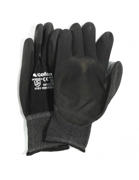 PAR DE GUANTES DE TEJIDO PUNTO Y POLIESTER ( TACTO 100 x100 ) MEDIANO NEGRO