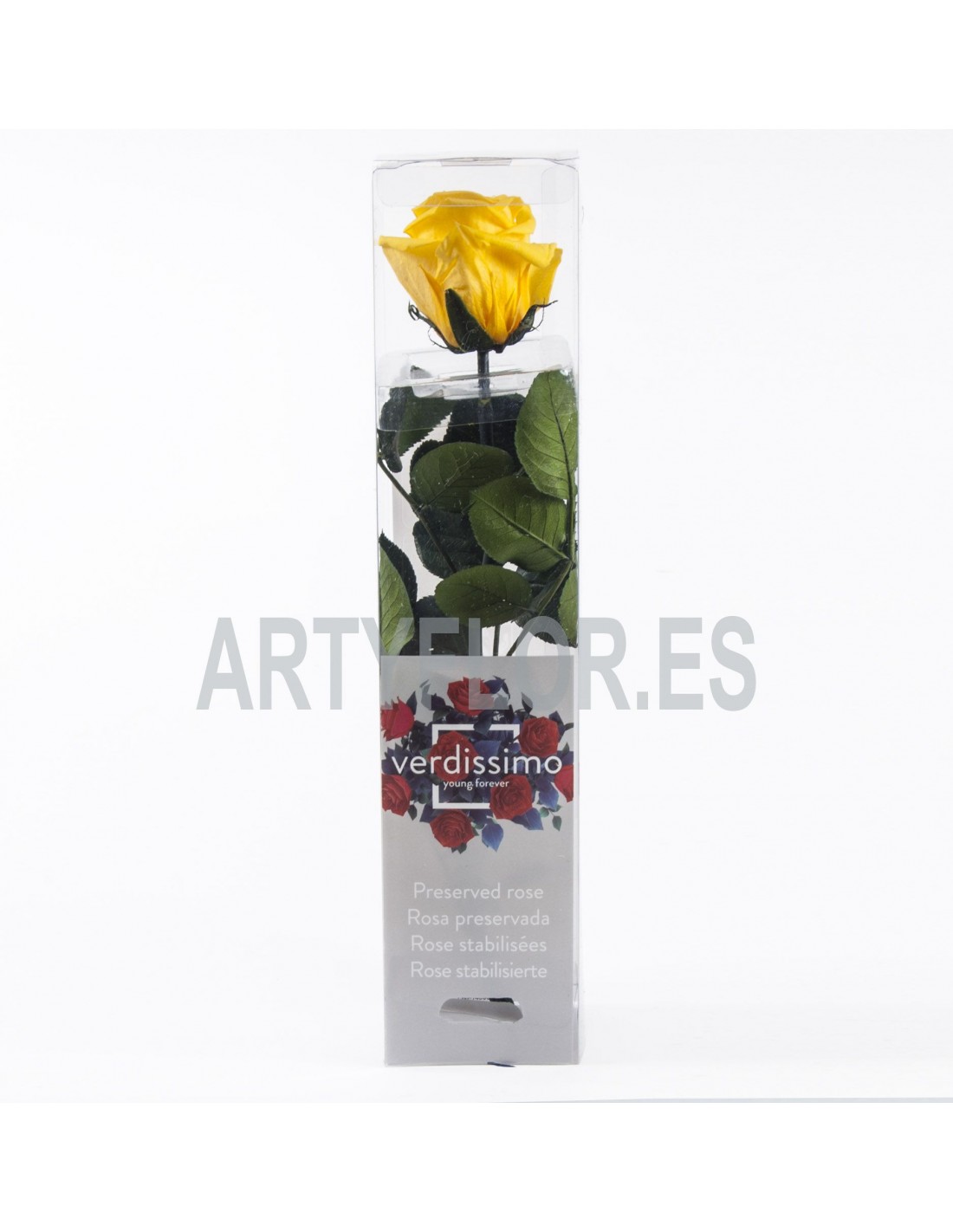 Rosa preservada mini amarilla | Flores Artificiales