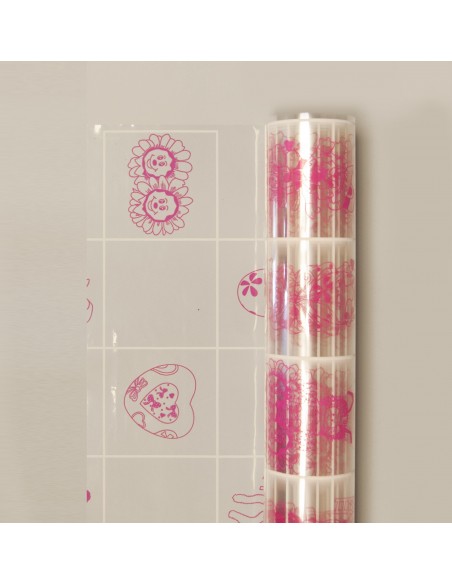 Bobina de celofan tallos blancos  70x50