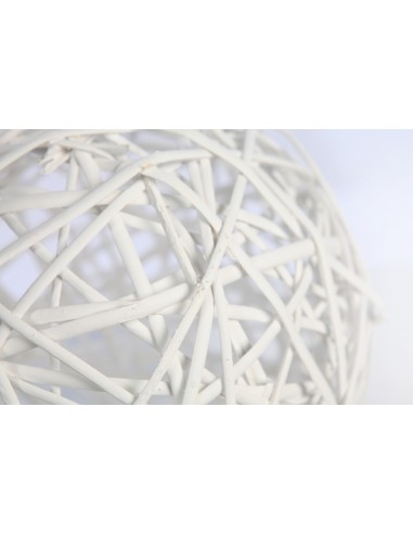 Bola de mimbre trenzado blanco 32 cm