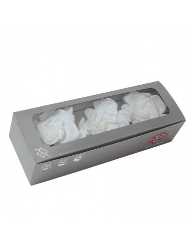 Gardenia Preservada color. Blanco 3Ud