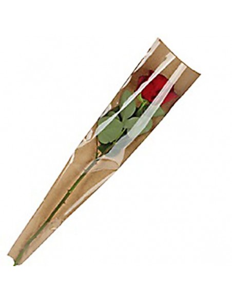 Bolsa de celofán transparente y papel kraft