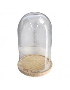  Ivolador - Cúpula de cristal de 7 x 4 pulgadas con base de  madera maciza, gran tamaño, oficina, hogar, decoración : Hogar y Cocina