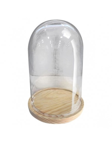 Cúpula de Cristal Base de madera 15 x 25