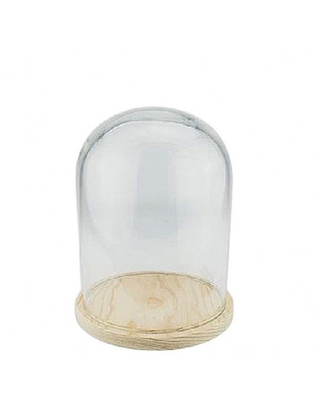 Cúpula de Cristal Base de madera 25 x 31 cm