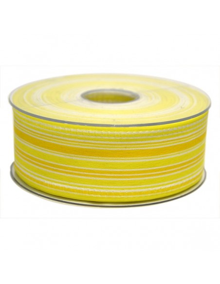 CINTAS DE TNT RAYAS ALAMBRADA CON NYLON 40 mm. x 20 m. AMARILLO
