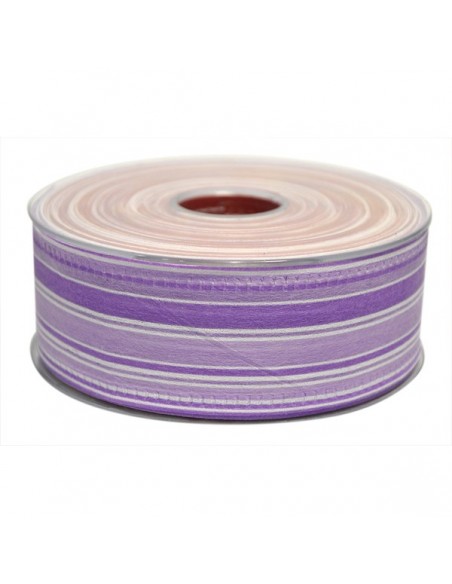 CINTAS DE TNT RAYAS ALAMBRADA CON NYLON 40 mm. x 20 m. LILA