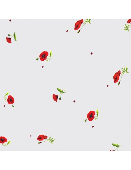 Celofán transparente 80 x 50 m Amapolas rojo/verde