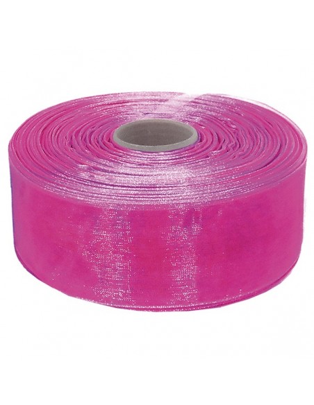 CINTA DE ORGANZA 40 mm x 50 m. FUCSIA