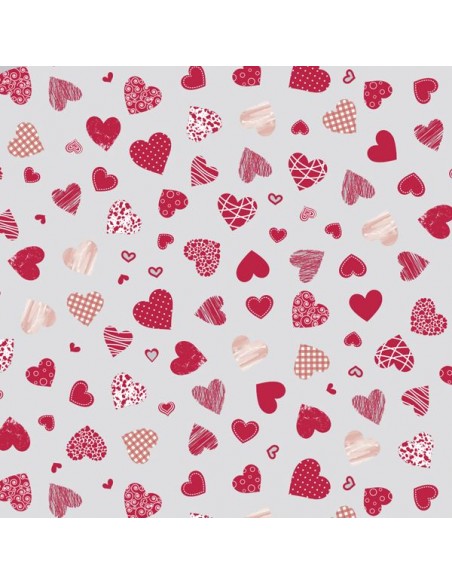 Celofán Transparente 80 x 50 m Corazones varios
