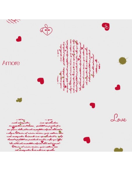 Celofán Transparente 80 x 50 m Corazones Rojo