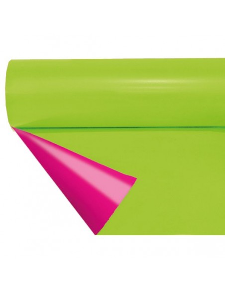 POLIPROPILENO  IMPRESION 2 CARAS ( 35 micras ) LIMA/FUCSIA  70 cm x 50 m
