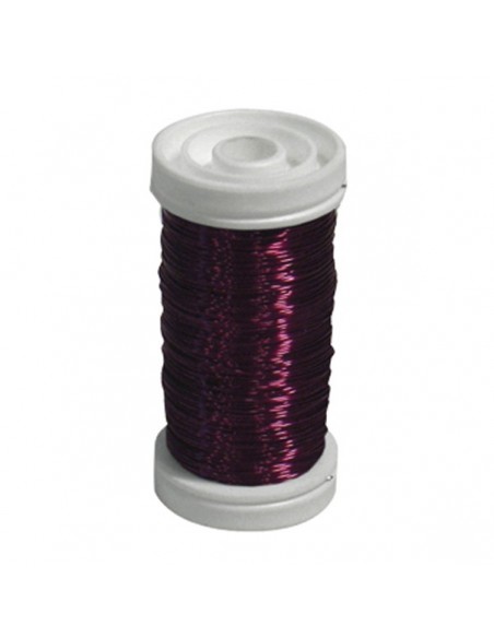 BOBINA DE ALAMBRE DE COBRE BARNIZADO 0.50 mm. x 100 grs. BURDEOS