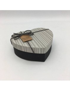 Set x3 caja regalo corazón negra/gris GR.22x19x9  P.16x14x6
