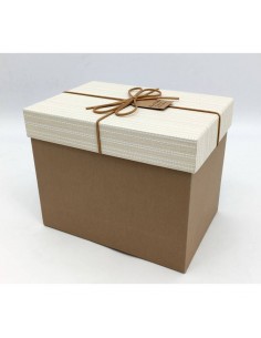 Set x 3 cajas regalo rectangular beige GR.38x20X20H - P.30x14x14H