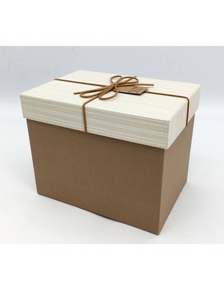 Set x 3 cajas regalo rectangular beige GR.38x20X20H - P.30x14x14H