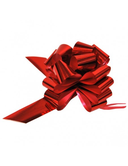 LAZOS AUTOMATICOS METALIZADOS 30 mm - Ø 130 mm. ROJO  800 (16x50)