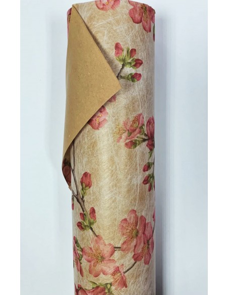 Bobina Fibra Papel 75 x 20 Florecitas Rosa