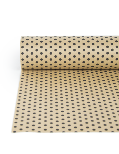 Bobina Papel Kraft 70x50m Topos Negros