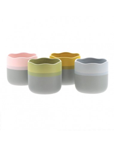 Maceta de cerámica Juego de 4und  Ø13.3xH12.3cm