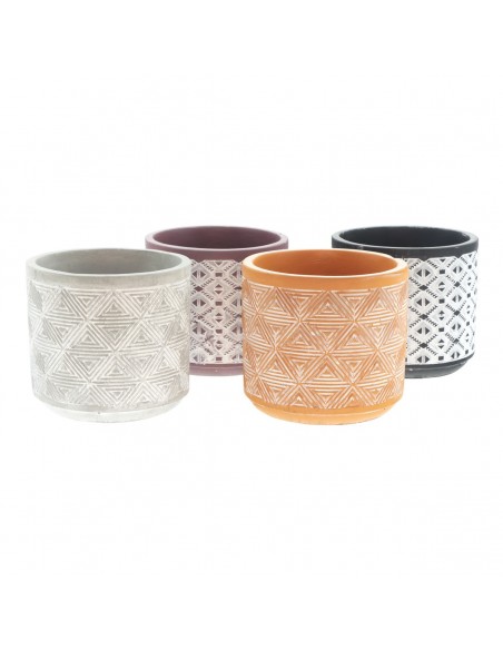 Maceta de hormigón Maya Ø13,6xH12,5cm surtido x4
