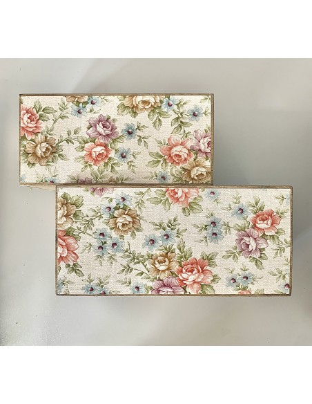 Juego de cajas x2 flores vintage