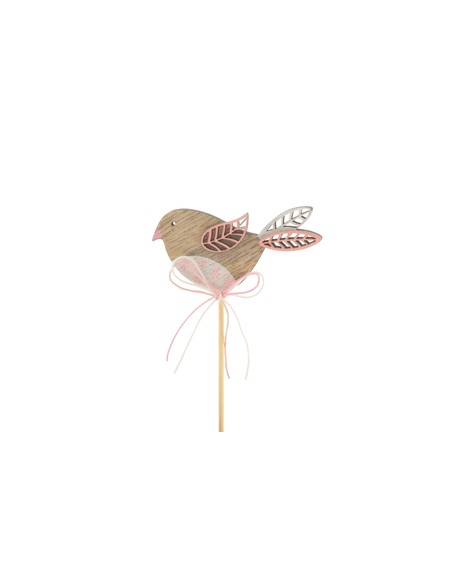 Pick Pajaro kiki 8cm x 50cm en palo x25u rosa