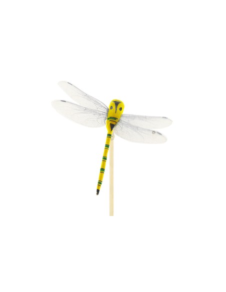 Pick Libelula 8.5cm 50cm en palo x10und amarillo