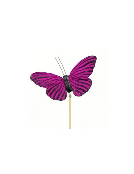 Pick Mariposa 5cm x 50cm el palo x25und fucsia