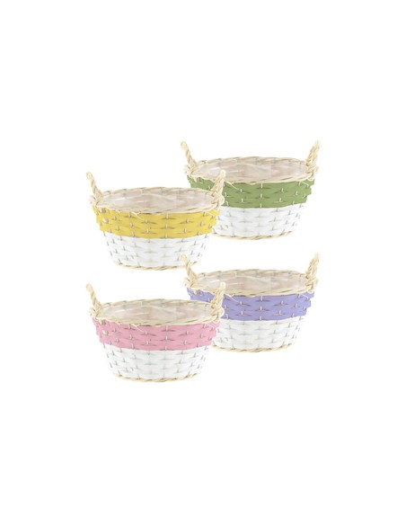 Juego x4 cestas colores surtidos 25Øcm x H12cm