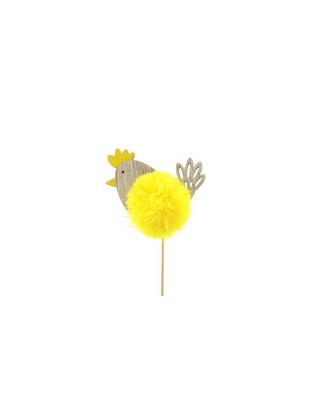 Picks Pollo chica 8cm 50cm en palo amarillo x10und