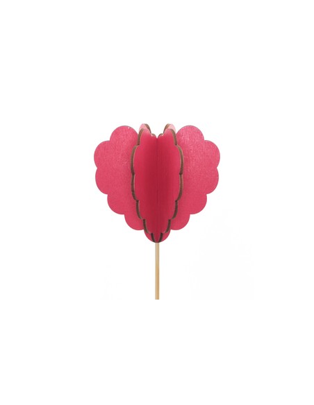 Picks Corazón marcled love rojo 8cm x 50cm en palo x10und