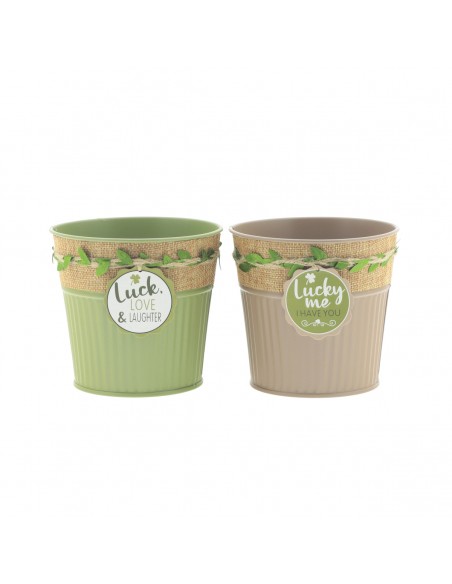 Maceta de zinc Loua 13,2/9,7 x h12,2 x2und surtidas