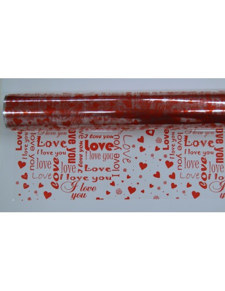 Bobina polipropileno ilove corazones 70x50