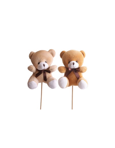 Oso Teddy 12x10cm en palo 50cm surtido (Precio x2 und)