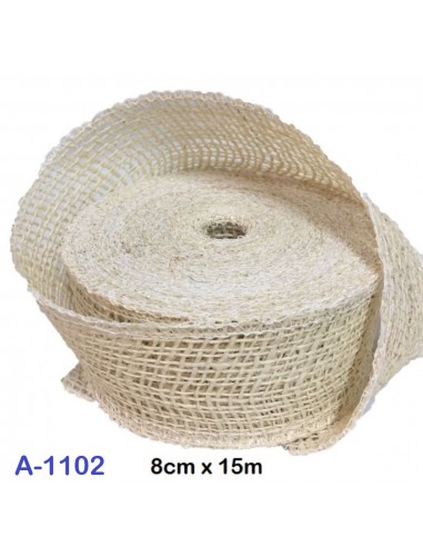 Cinta de Yute Natural Blanco 8cm x 15m