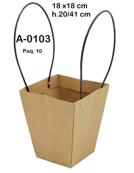 Bolsa decoración cartón impermeable 18x18cm H.20/41cm