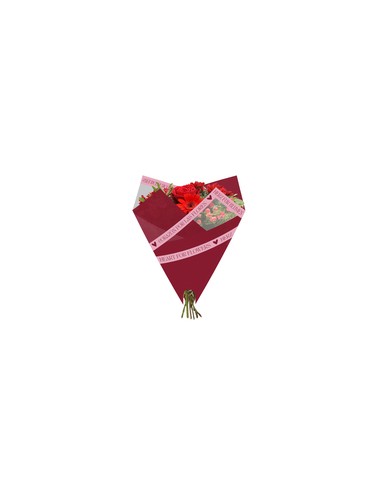Bolsa Bouquet Love roja 50x44 x20und