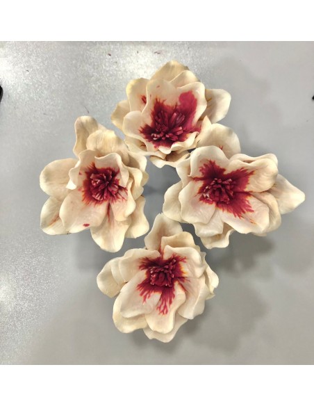 Flor Shola Magnolia Blanca 13cm x4und + Alambre