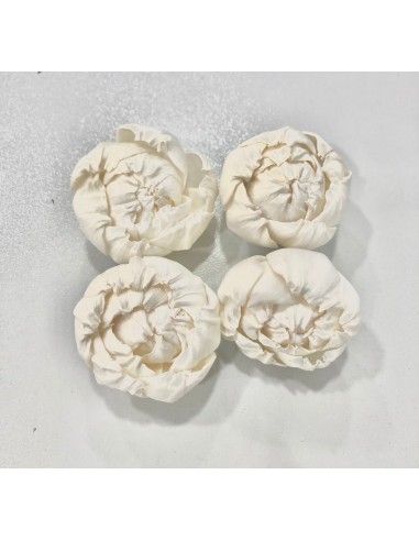 Flor Shola Peonia Blanca Mini 5cm x18und + Alambre