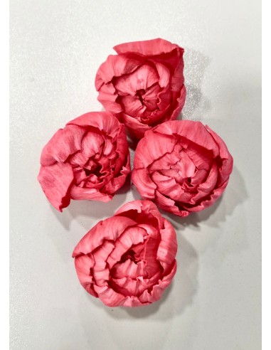 Flor Shola Peonia Coral Mini 5cm x18und + Alambre