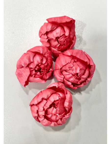 Flor Shola Peonia Blanco 10cm x8und + Alambre